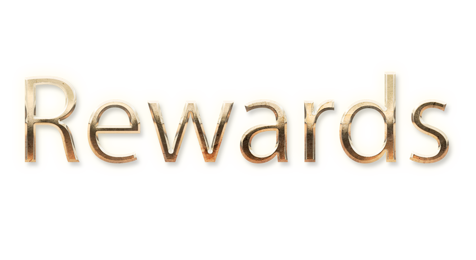WORD REWARDS gold text typography PNG images free